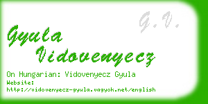 gyula vidovenyecz business card